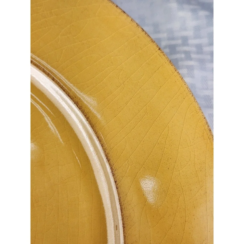VINTAGE Pier 1 - Tuscan Style Yellow Gold Charger / Platter Made In Italy